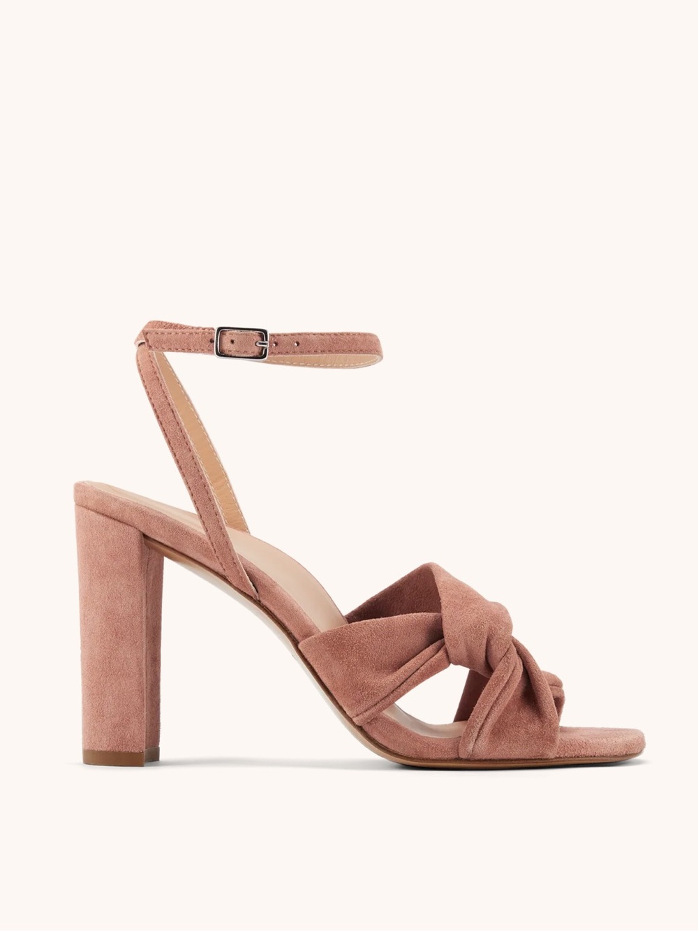 INEZ Isabel In Clay Pink Suede Sandal 3.5" Heel Sandal Size 8.5 Made in Spain